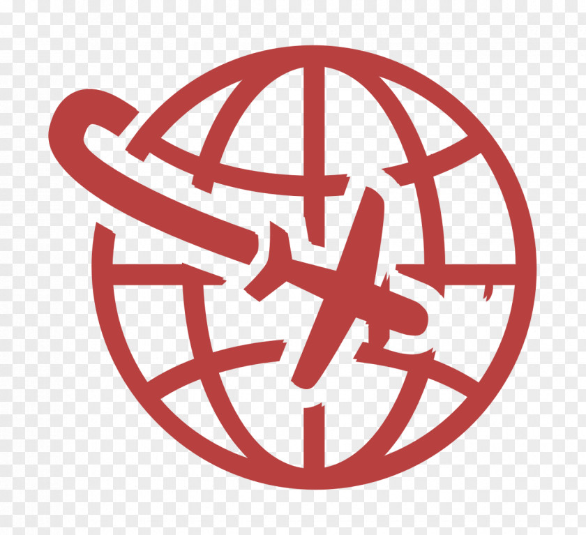 Plane Icon Transport Airplane Flight Around The Planet PNG