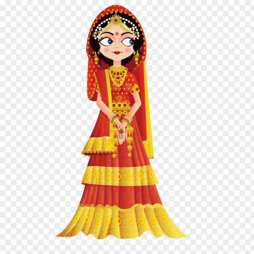 Vector India Clothing Weddings In Wedding Invitation Bride Clip Art PNG