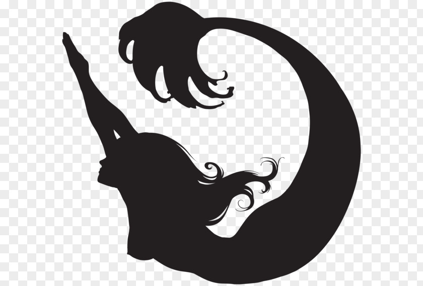 Mermaid Ariel Silhouette PNG