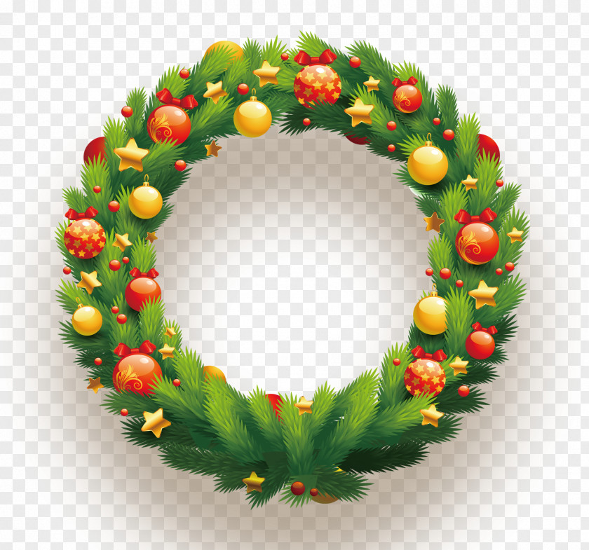 Ball Decorated With Hanging Garlands Candy Cane Christmas Wreath Clip Art PNG