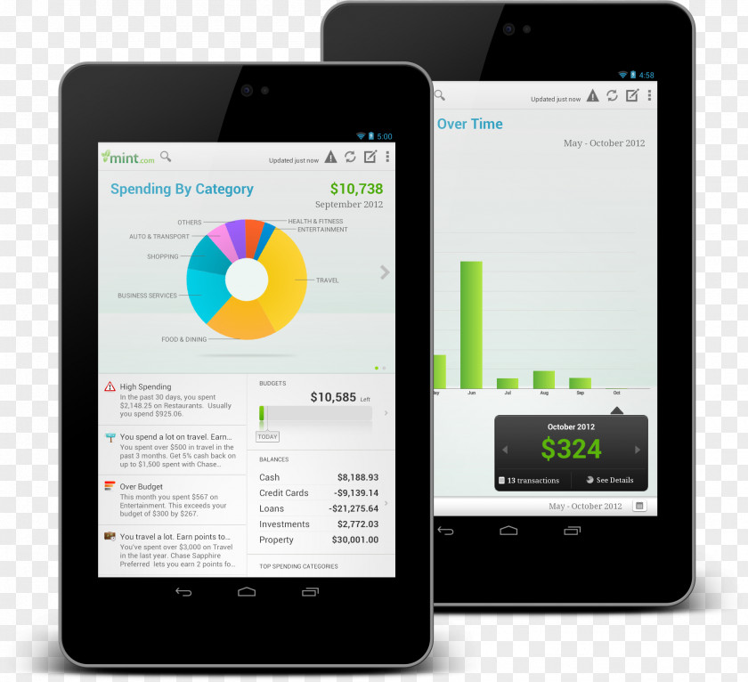 Mint Nexus 7 Android Mobile App Development PNG