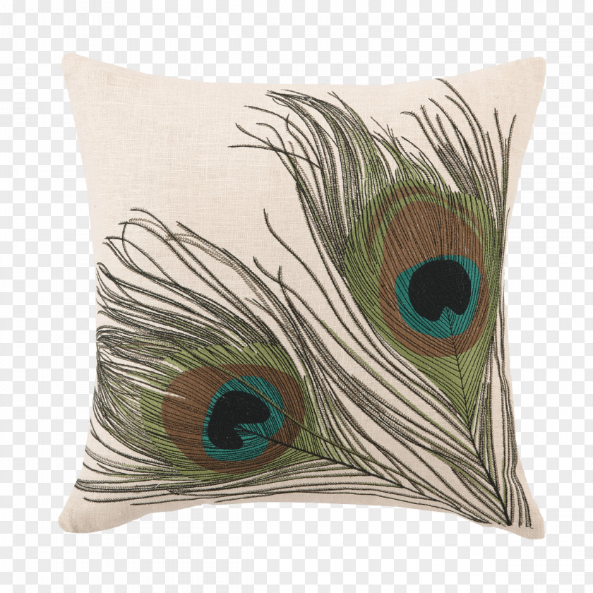 Peacock Feather Throw Pillows Cushion Peafowl PNG
