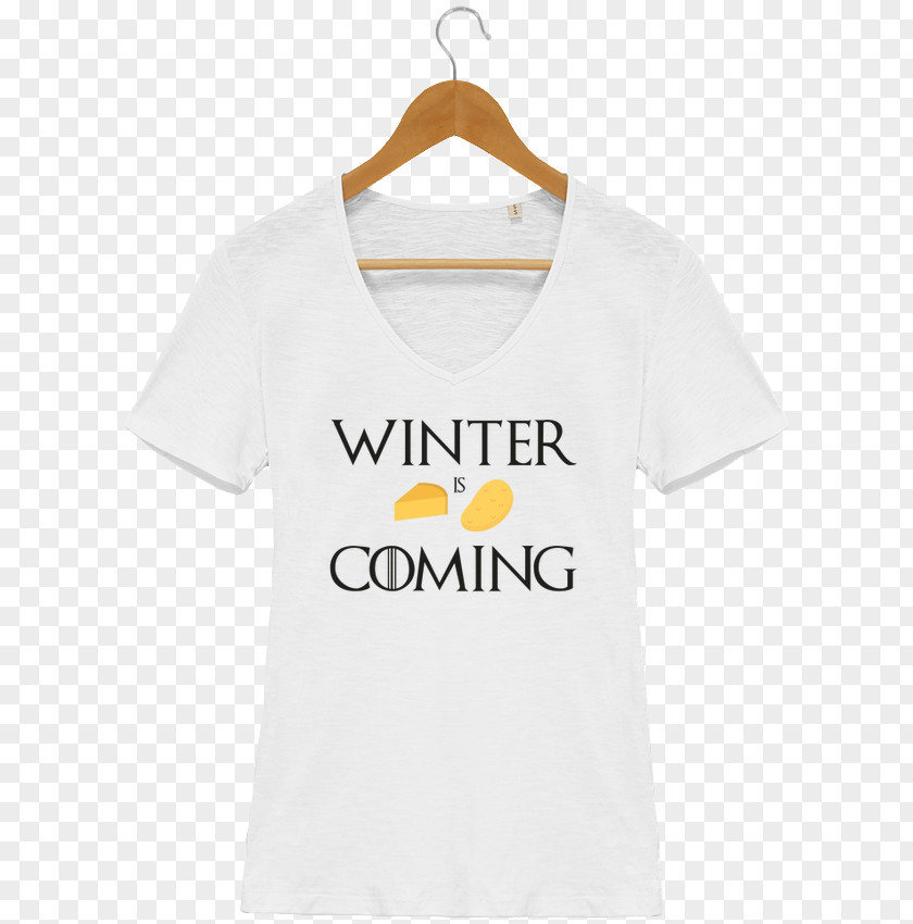 Winter Is Coming T-shirt Sleeve Woman Collar PNG