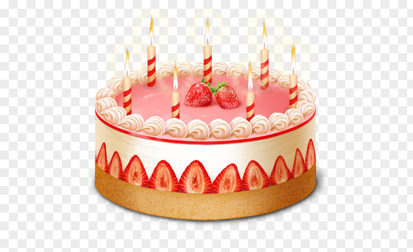 Birthday Party Cake Layer Torte Strawberry Cream Clip Art PNG