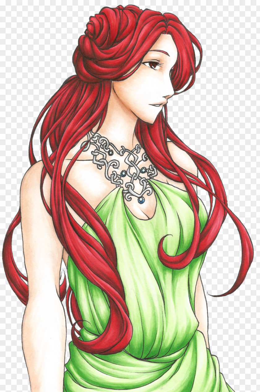 Sun Goddess Jewelry Red Hair Illustration Coloring Brown PNG