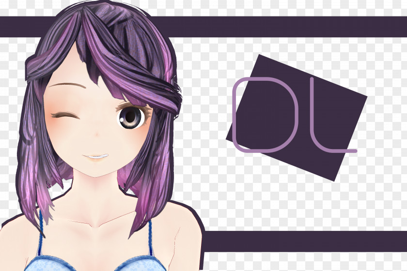 Hair Black Coloring Hairstyle MikuMikuDance PNG