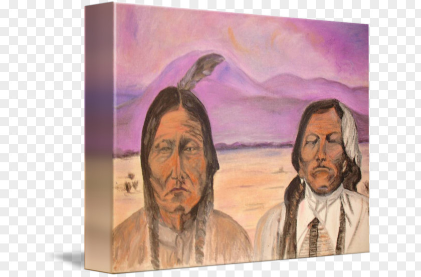 Indian Chief Marilyn O'Brien Crazy Horse Portrait Gallery Wrap Canvas PNG