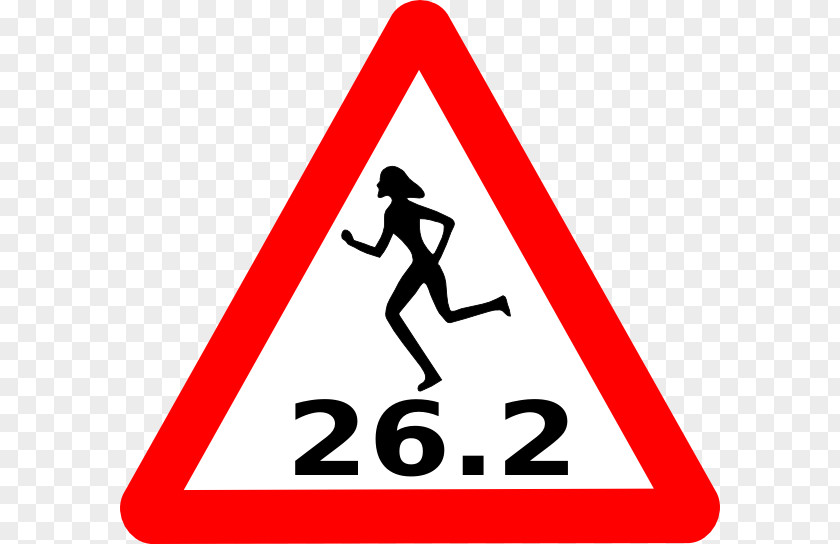 Marathon Running Cliparts Y-Bridge Warning Sign Candidiasis Traffic PNG