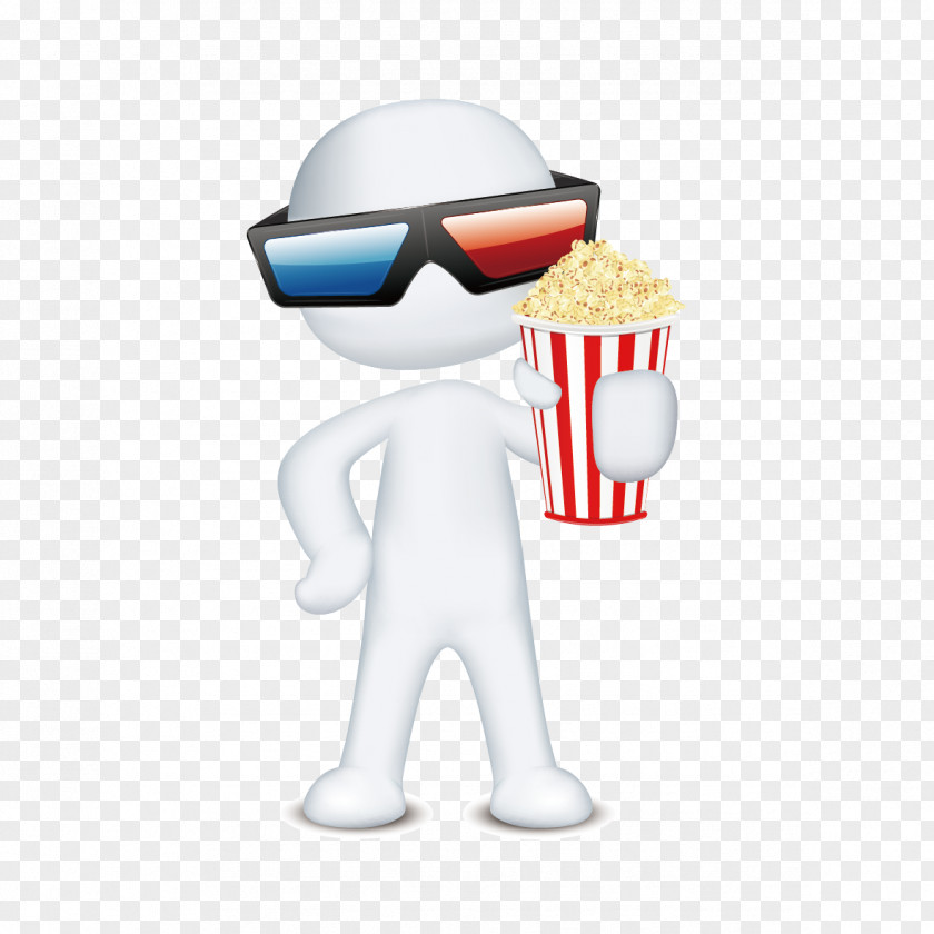 Take Popcorn Man Cartoon Poster 3D Computer Graphics PNG