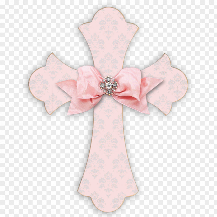 Christian Cross Pink Necklace Clip Art PNG