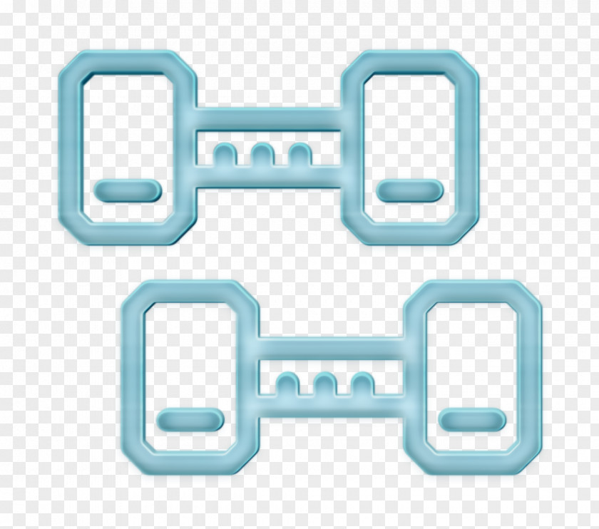Gym Icon Fitness Line Craft Dumbbells PNG