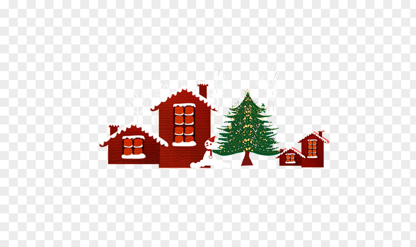 Houses Santa Claus Christmas Tree PNG