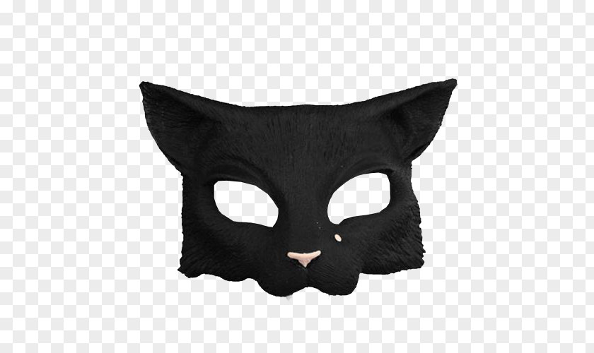 Cat Whiskers Mask Snout Black M PNG
