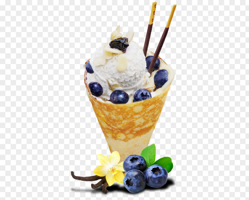 Ice Cream Sundae Frozen Yogurt Crêpe PNG