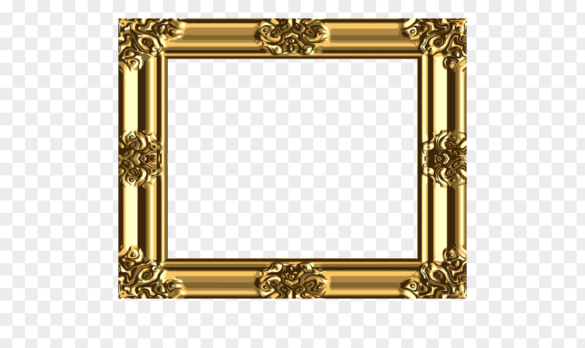 Textured Decorative Golden Frame Picture Gold PNG