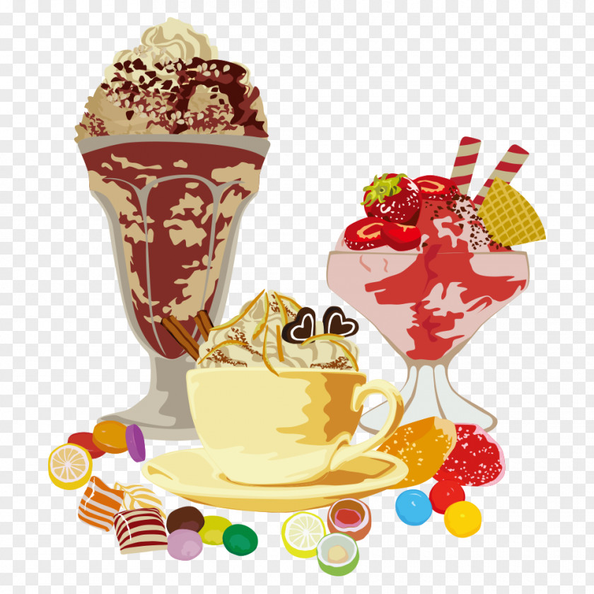Cartoon Candy And Ice Cream Dessert PNG
