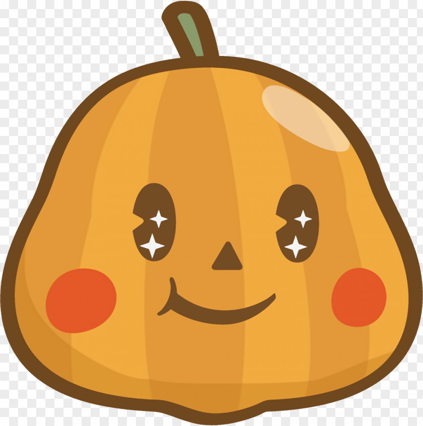 Cartoon Head Jack-o-Lantern Halloween Carved Pumpkin PNG