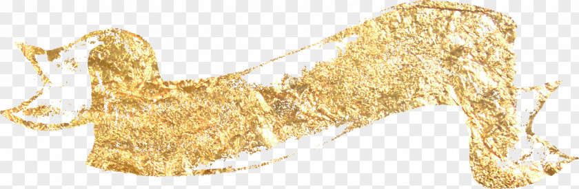 Gold Ribbon Leaf Material PNG