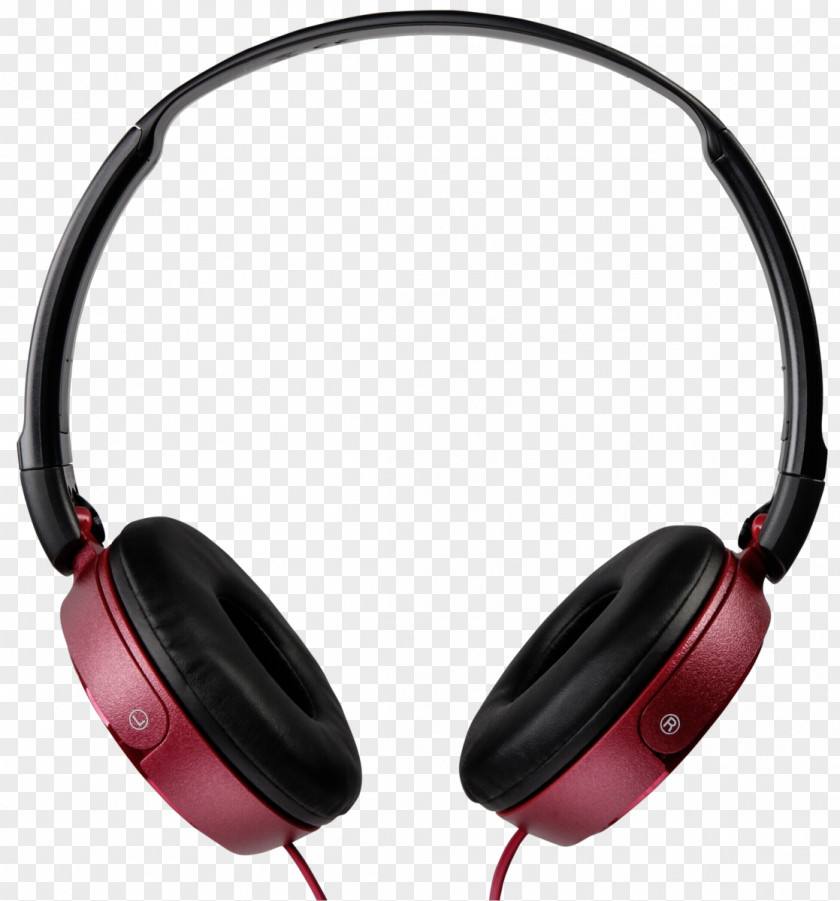 Red Sony ZX310 Audio MicrophoneHeadphones MDR ZX310AP Over-Ear Headphones With Mic PNG