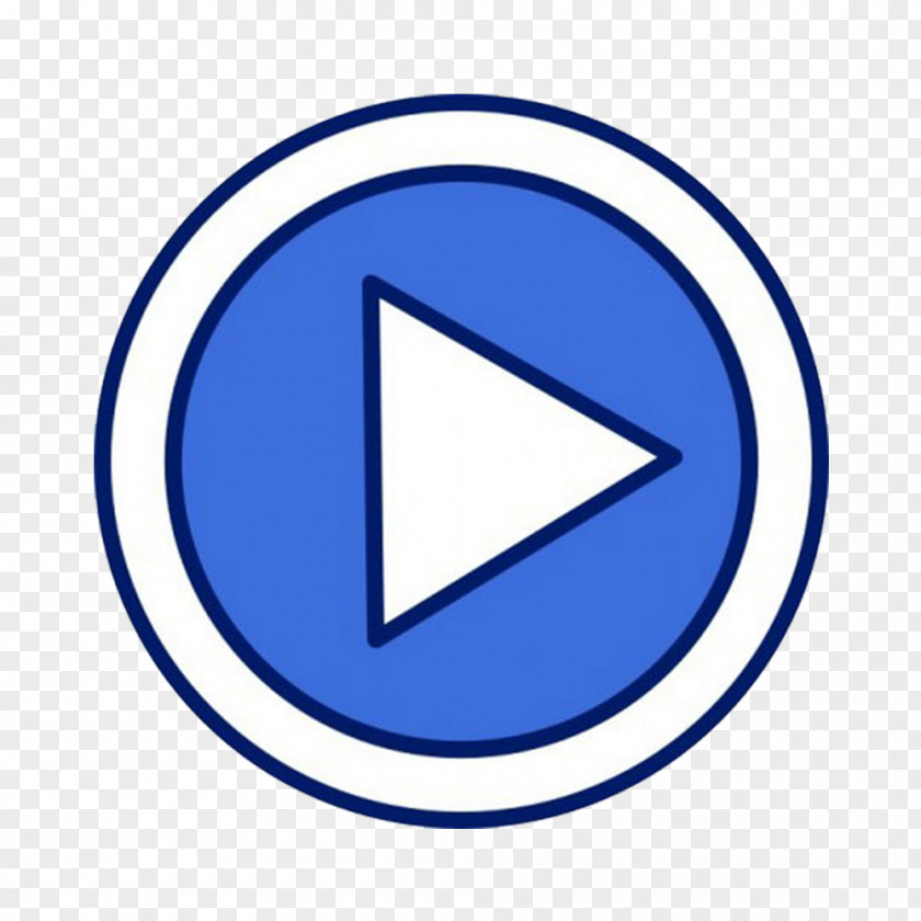 Simple Blue Play Button Design Video Clip Art PNG