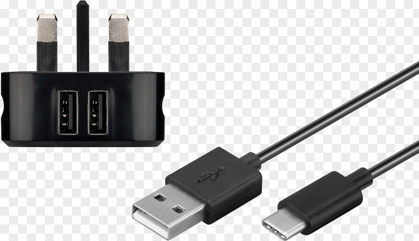 USB Battery Charger USB-C Micro-USB Electrical Cable PNG