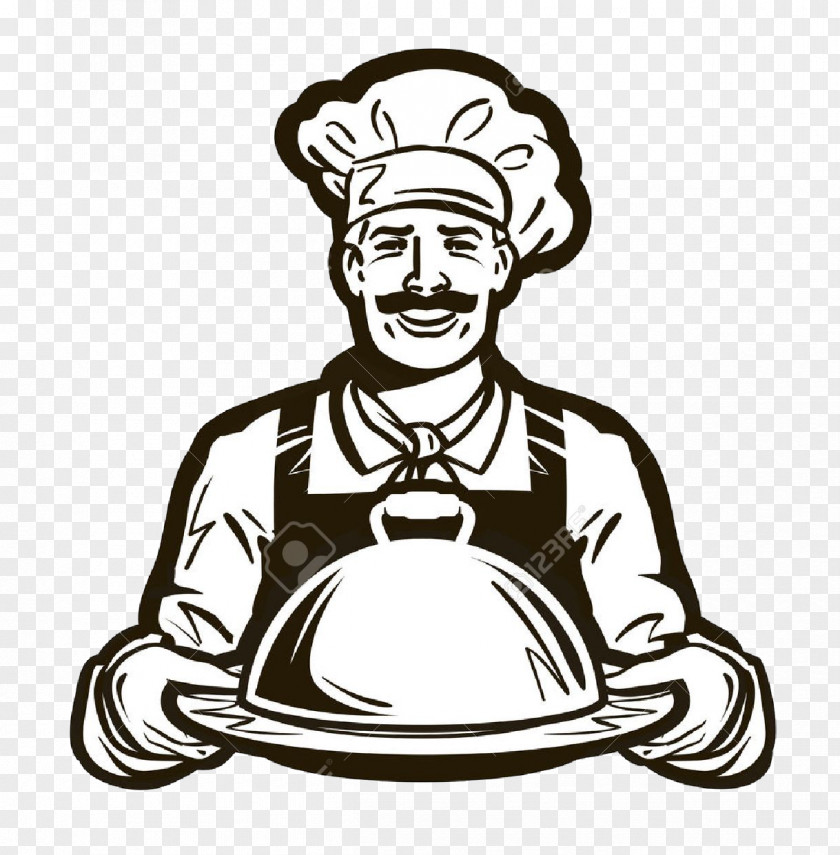 Vector Chef Hat Cafe Catering Logo Clip Art PNG