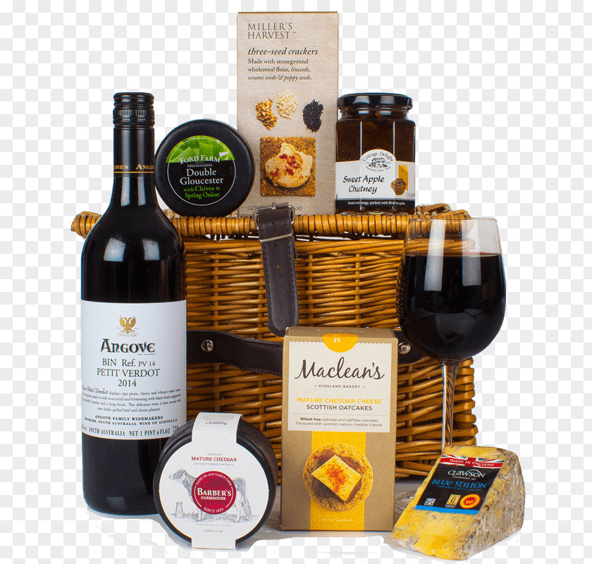 Wine Liqueur Hamper Food Gift Baskets Glass Bottle PNG