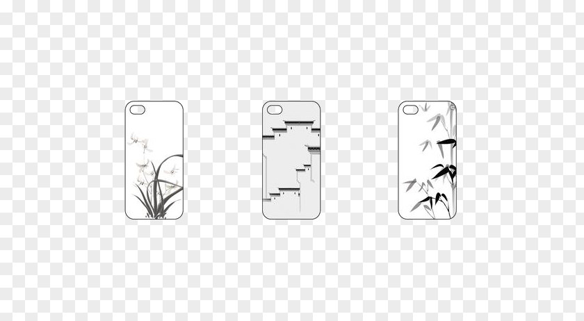 Ink Pattern Phone Case Black And White Clip Art PNG