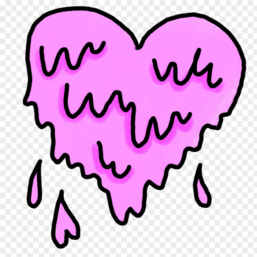 Pastel Melting Heart Clip Art PNG