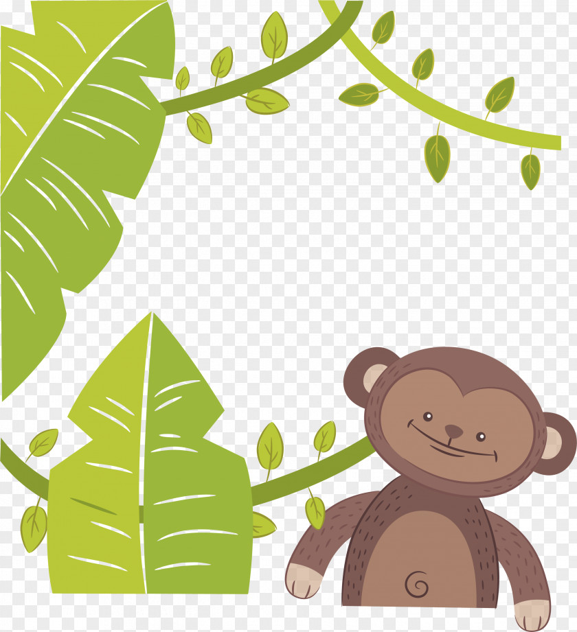 Lovely Jungle Monkey Clip Art PNG