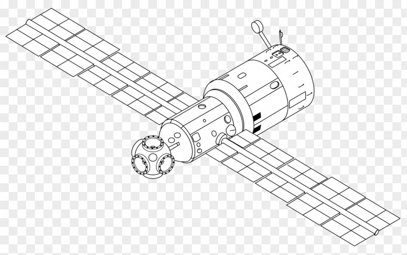 Sketch Mir Core Module Space Station Drawing Wikipedia PNG