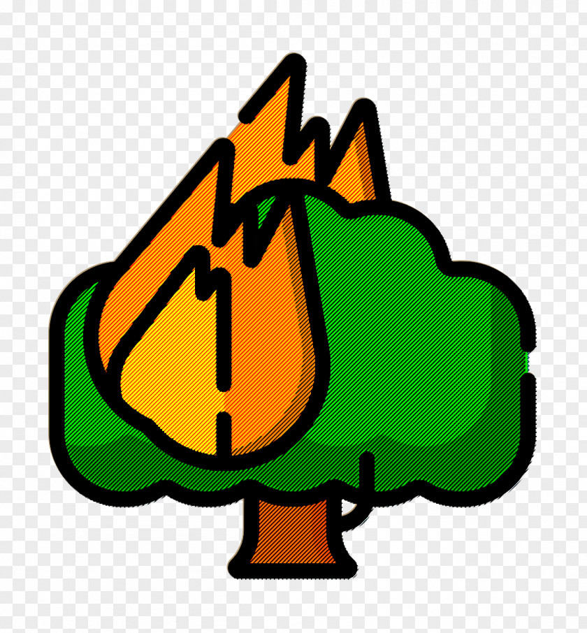 Climate Change Icon Burning Tree Forest Fire PNG