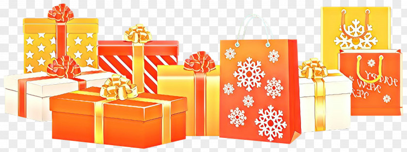 Gift Wrapping Present Orange PNG