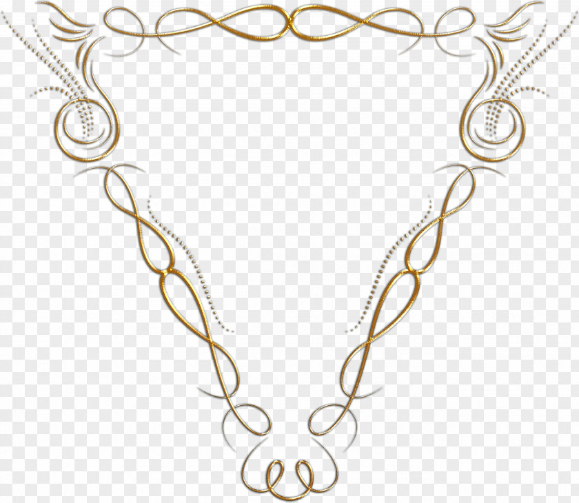 Golden Frame Body Jewellery Gold Necklace Clip Art PNG