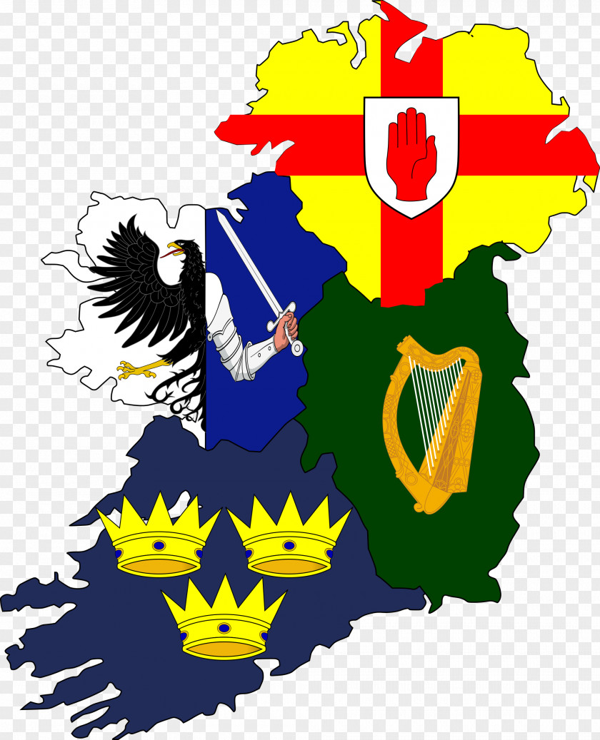 Ireland Four Provinces Flag Of Map PNG