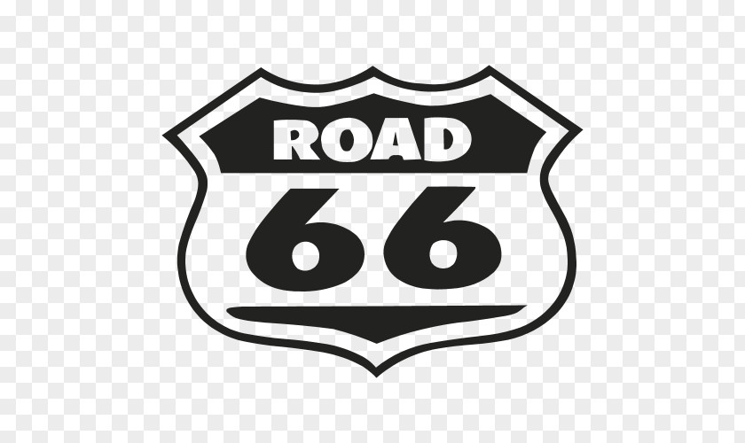 Sticker Route 66 Clip Art Brand Logo Line Black PNG