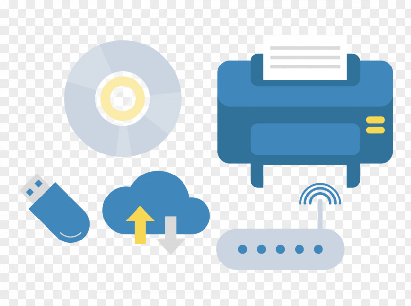 Vector Printer CD Router PNG