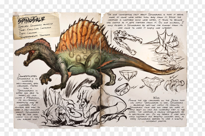 Dinosaur ARK: Survival Evolved Spinosaurus Baryonyx Tyrannosaurus Therizinosaurus PNG