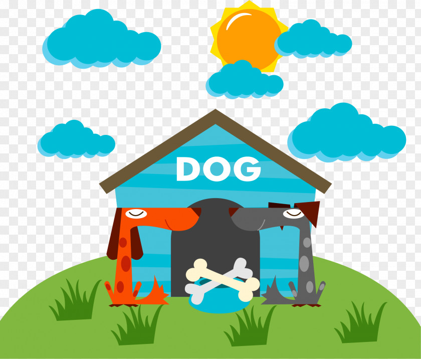 Blue Dog House PNG
