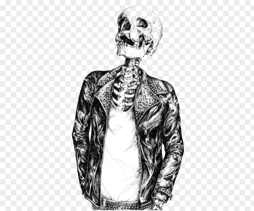Skull Punk Rock Image Illustration Drawing PNG