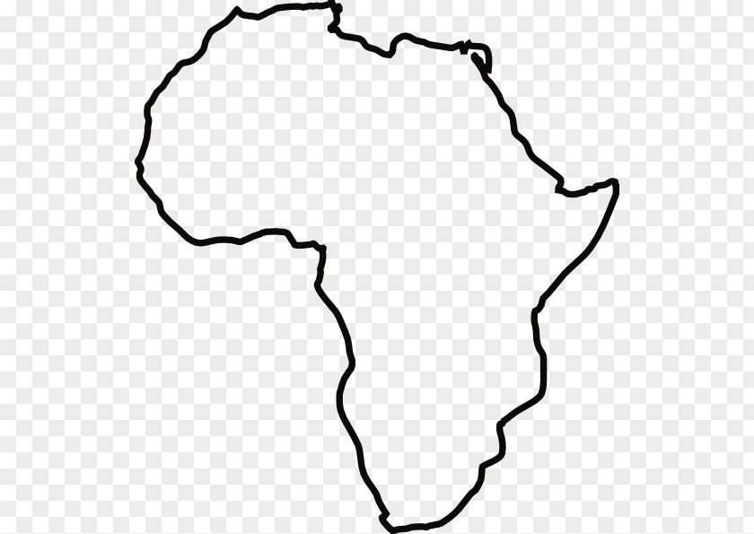 Africa Vector Blank Map Drawing Clip Art PNG