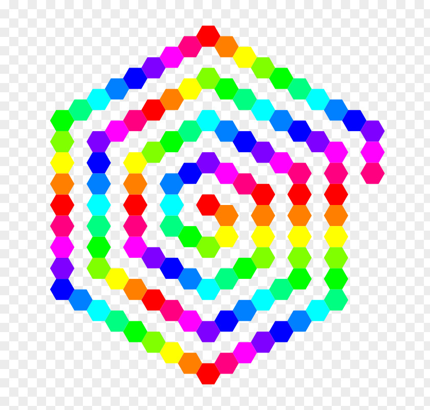 Awe Cliparts Hexagon Spiral Color Circle Clip Art PNG