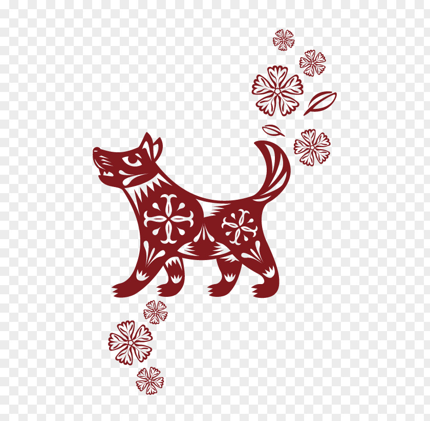 Dog Chinese Paper Cutting Papercutting Clip Art PNG