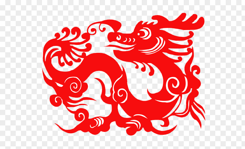Dragon Paper-cut Chinese New Year Papercutting Paper Cutting PNG