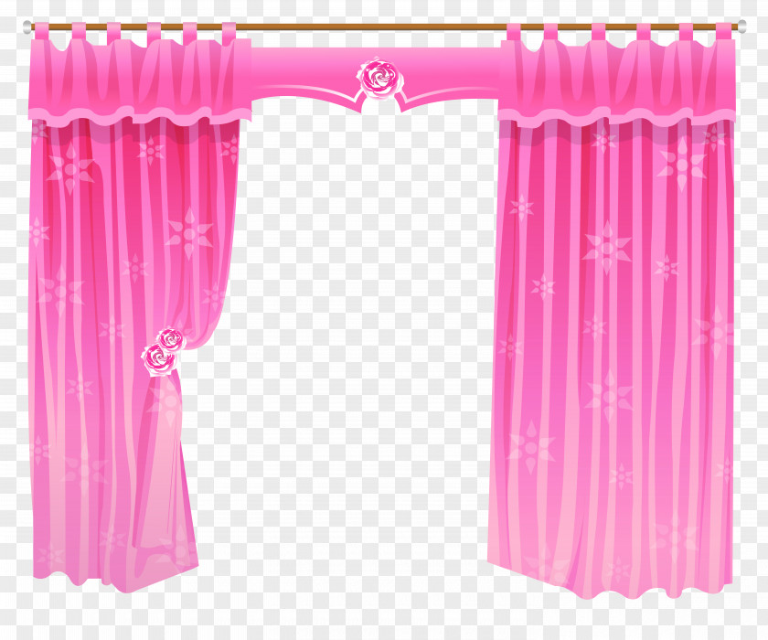 Pink Curtains Transparent Clipart Window Blind Curtain Door Clip Art PNG