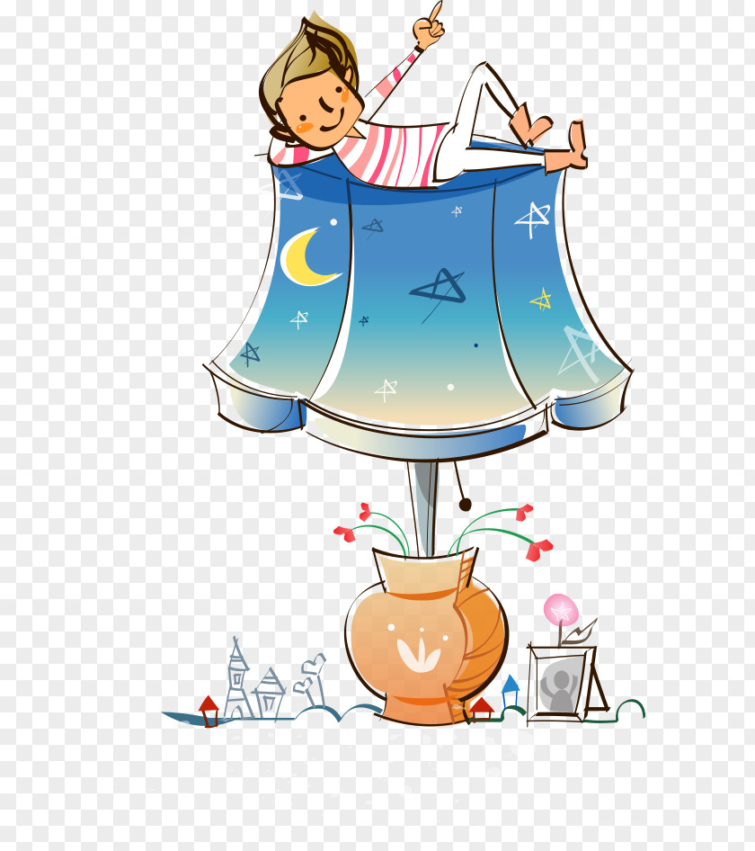 Cartoon Boy Vector Lamp On Royalty-free Clip Art PNG