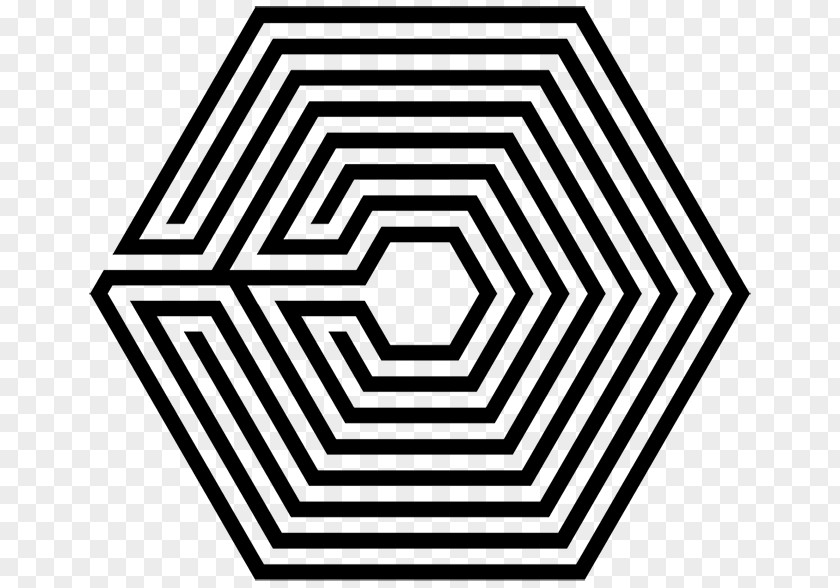 Black And White Stripe Overdose EXO Logo Drawing Mama PNG