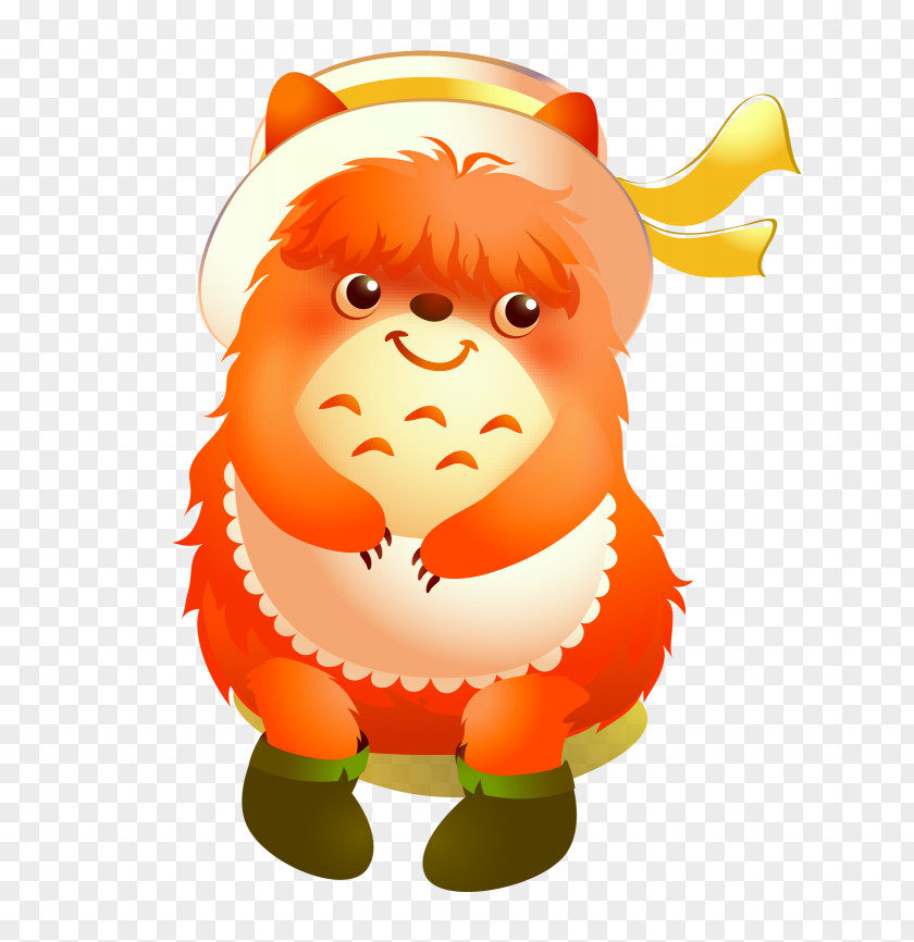 Cartoon Vector Red Cute Little Bear Illustration PNG