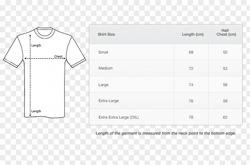 Size Chart T-shirt Clothing Collar Sizing PNG