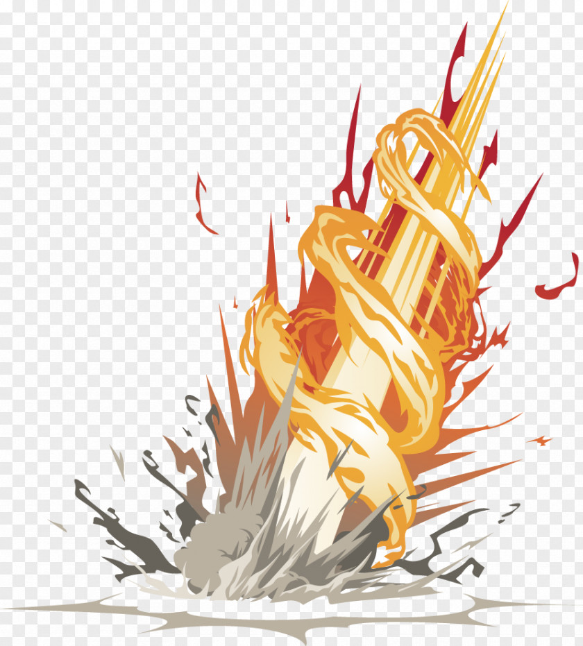 Cool Cartoon Cloud Explosion Flame PNG
